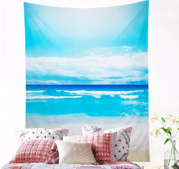 Blue Beach Bedding Set