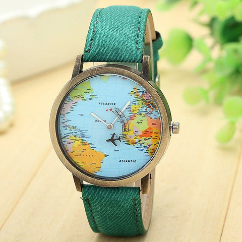 Globetrotter World Traveler Watch - Green (FREE SHIPPING!) - Simply Adore