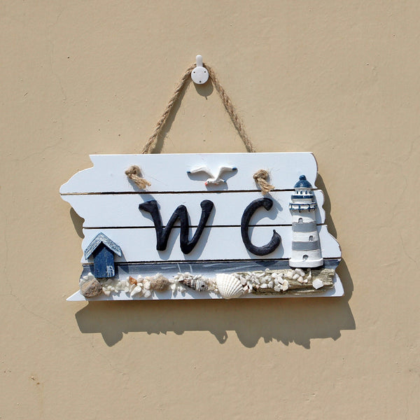 Mediterranean WC Wooden Sign