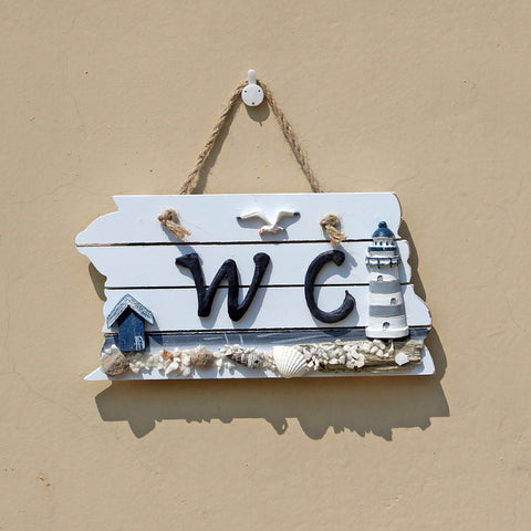 Mediterranean WC Wooden Sign