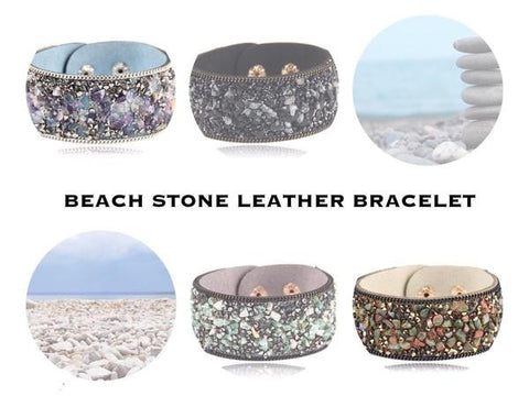 Beach Stone Leather Bracelet
