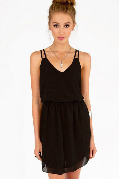 Causal Chiffion V neck Sleeveless Dress - Simply Adore