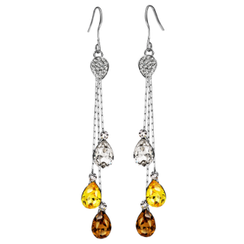 Blue Ocean Drop Crystal Earrings