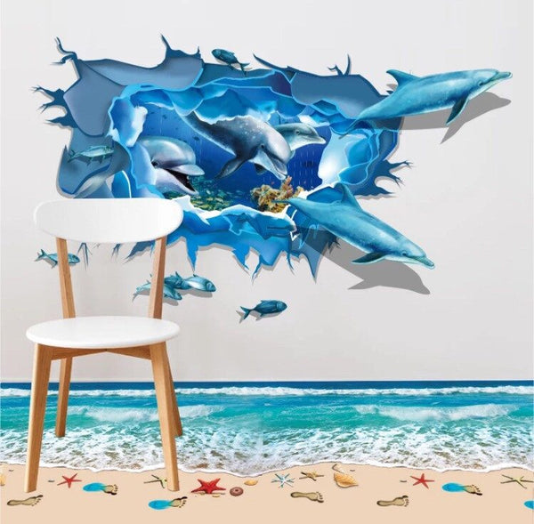 3D Removable Dolphin Wall Art Stickers - Simply Adore