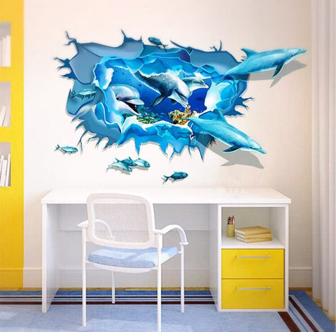 3D Removable Dolphin Wall Art Stickers - Simply Adore