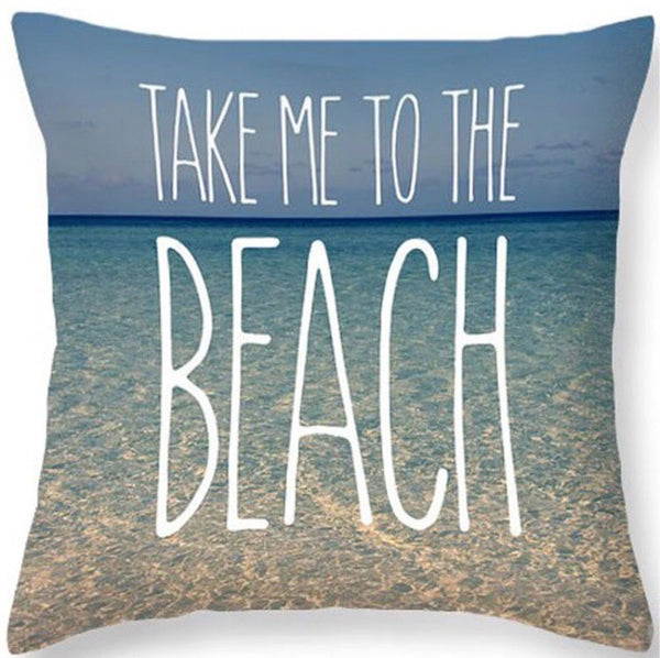 Beach Quote Cushion Cover