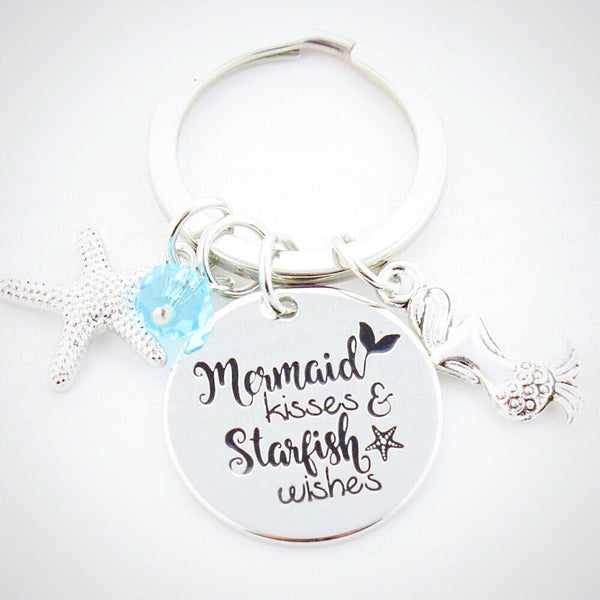 MERMAID KISSES AND STARFISH WISHES Keychain