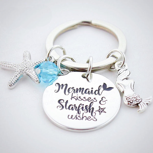 MERMAID KISSES AND STARFISH WISHES Keychain
