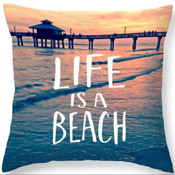 Beach Quote Cushion Cover