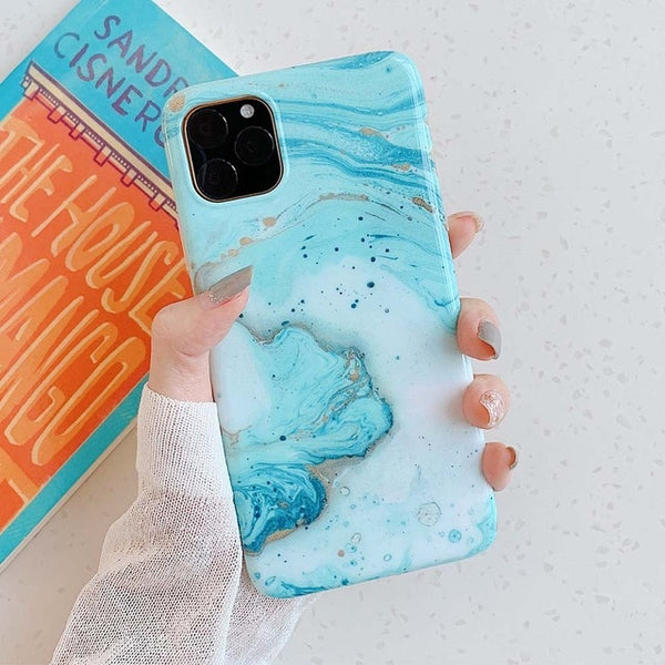 Ocean Marble Silicone Phone Case For iPhone