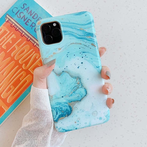 Ocean Marble Silicone Phone Case For iPhone