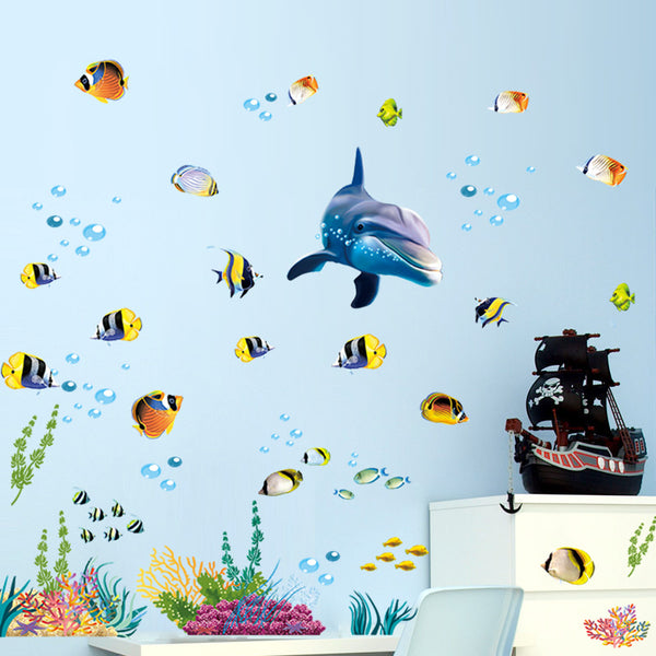 Dolphin & Fish Ocean Wall Sticker