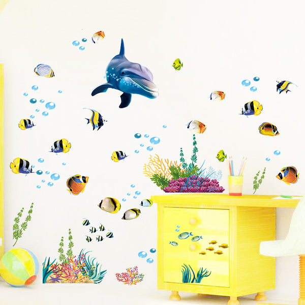 Dolphin & Fish Ocean Wall Sticker