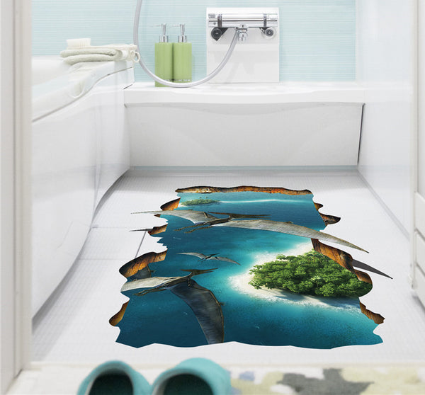 3D Pterosaurs & Island Sticker