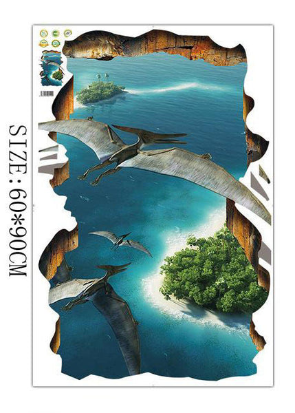 3D Pterosaurs & Island Sticker