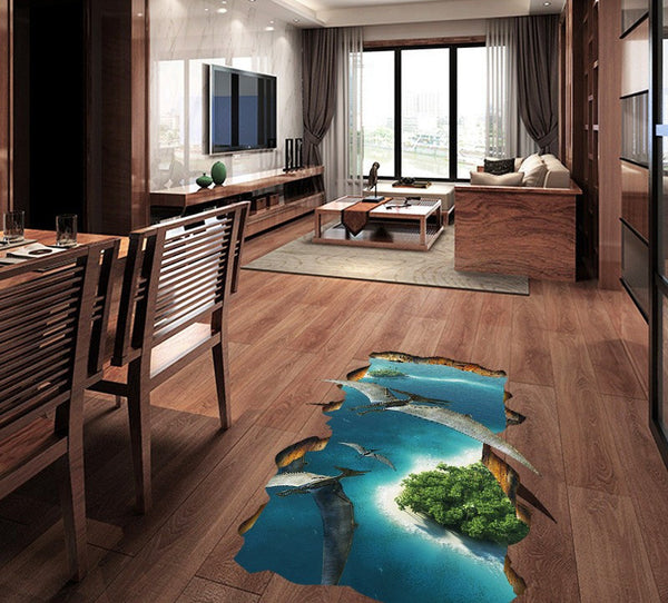 3D Pterosaurs & Island Sticker
