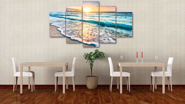 Limited Edition 5 Piece Beach & Sunrise Canvas
