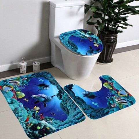 Blue Ocean Bathroom Pedestal Set
