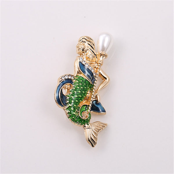 Glaze Mermaid Brooch