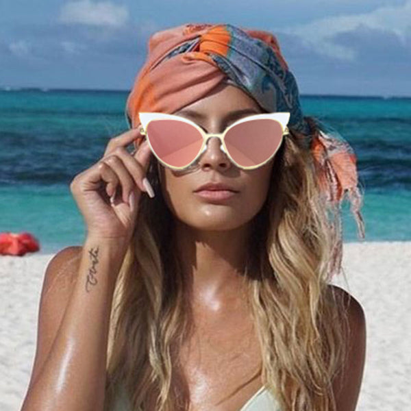 Vintage Cat Eye Retro Big Beach Sunglasses