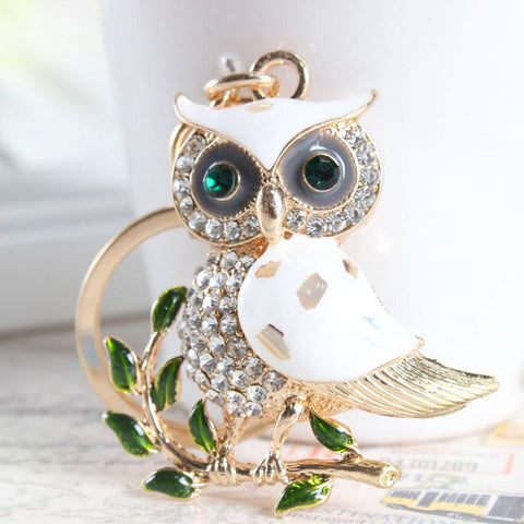 Cute Owl White Charm Keychain - Simply Adore