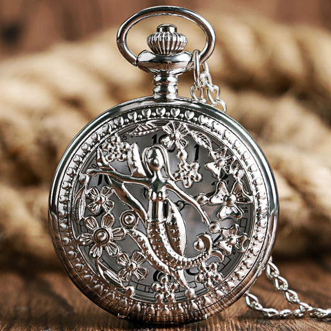 Mermaid Quartz Pocket Watch