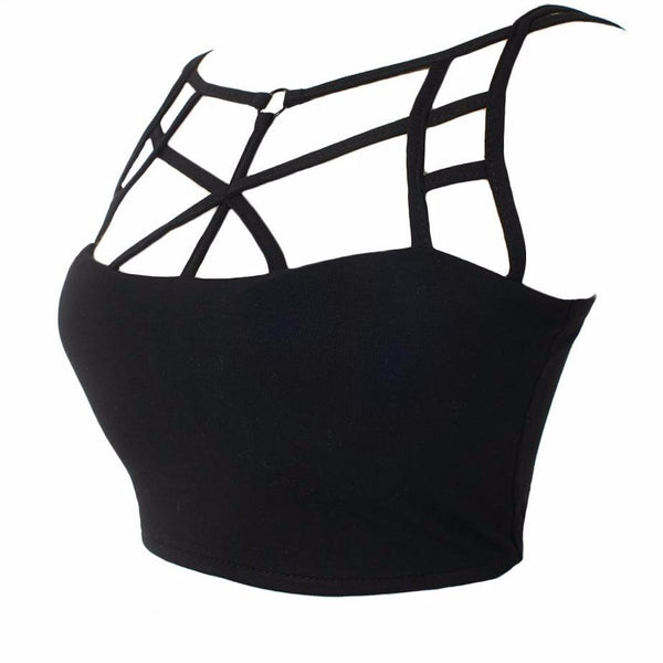 Cut Out Cross Cropped Top