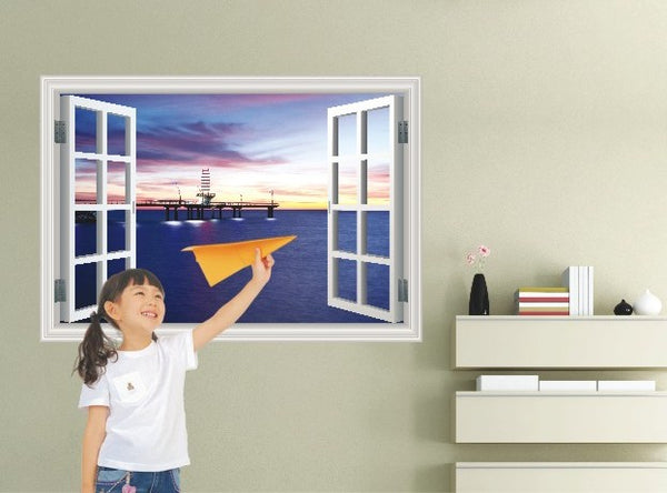 Beach Sea 3D Window Wall Sticker (20 Styles)