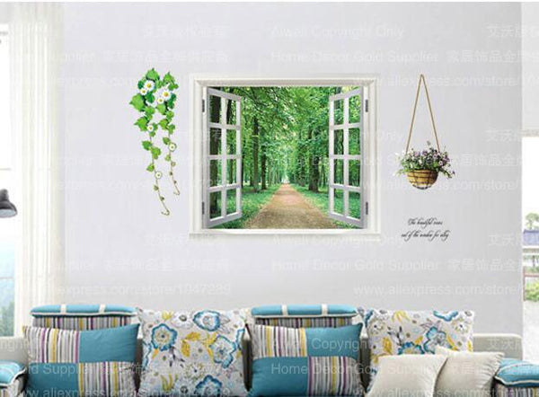 Beach Sea 3D Window Wall Sticker (20 Styles)