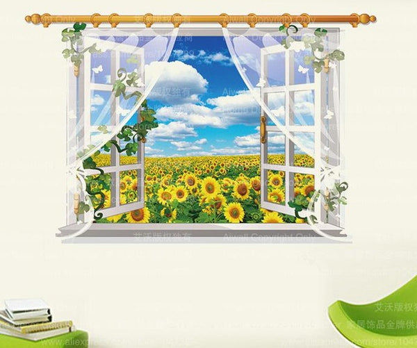Beach Sea 3D Window Wall Sticker (20 Styles)