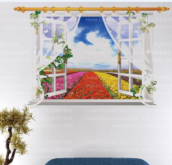 Beach Sea 3D Window Wall Sticker (20 Styles)