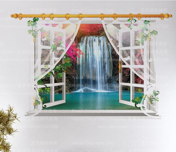 Beach Sea 3D Window Wall Sticker (20 Styles)