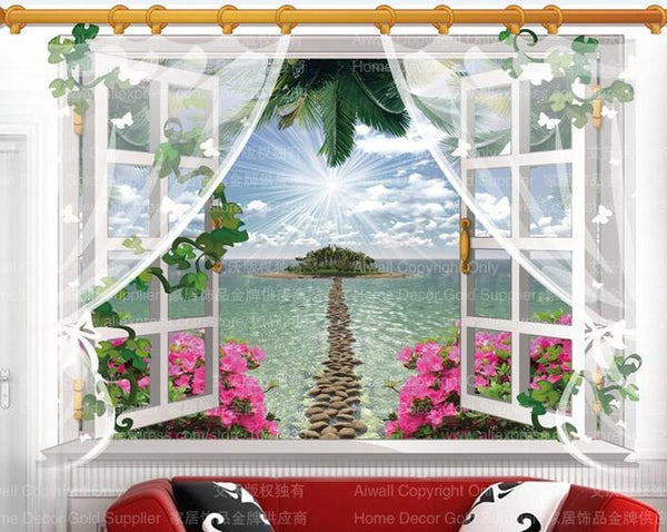 Beach Sea 3D Window Wall Sticker (20 Styles)