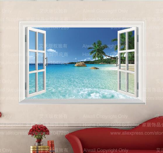 Beach Sea 3D Window Wall Sticker (20 Styles)