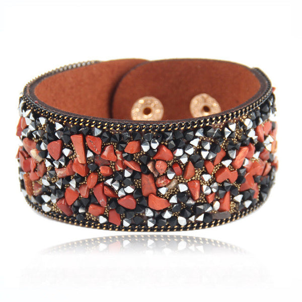 Beach Stone Leather Bracelet