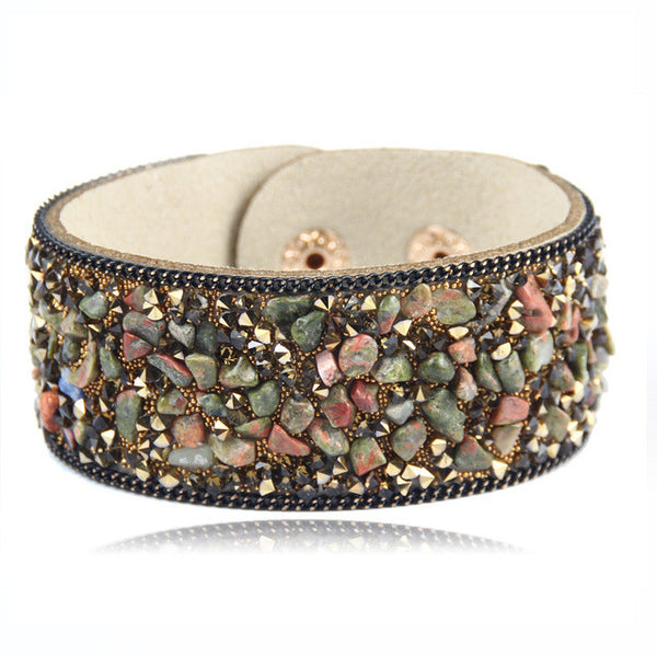 Beach Stone Leather Bracelet