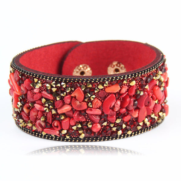 Beach Stone Leather Bracelet