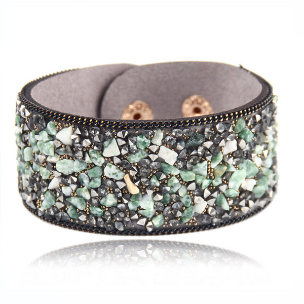 Beach Stone Leather Bracelet