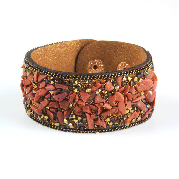 Beach Stone Leather Bracelet