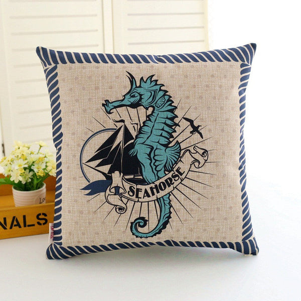 Vintage Ocean Theme Cushion Cover