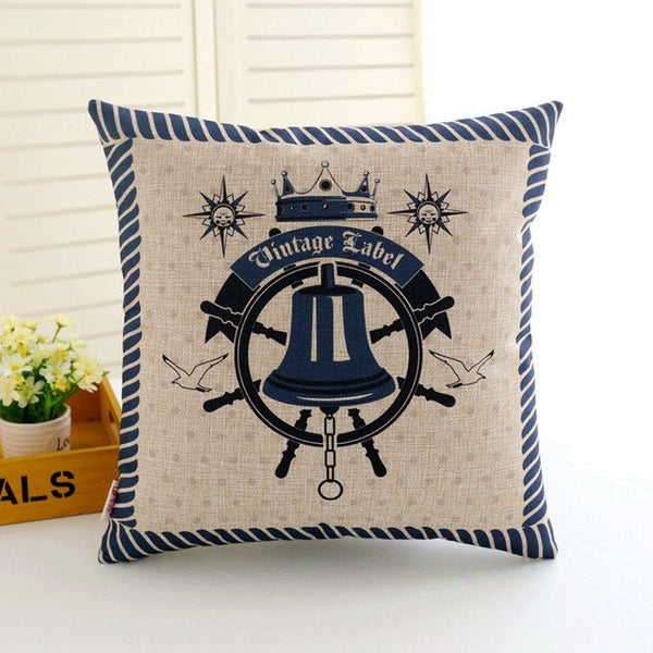 Vintage Ocean Theme Cushion Cover