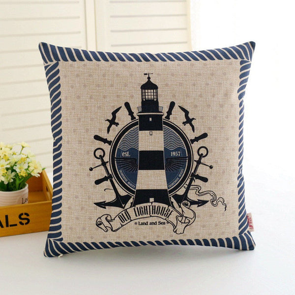Vintage Ocean Theme Cushion Cover