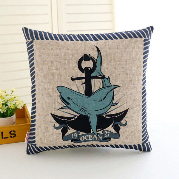 Vintage Ocean Theme Cushion Cover