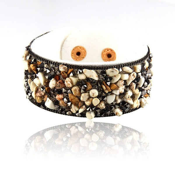 Beach Stone Leather Bracelet
