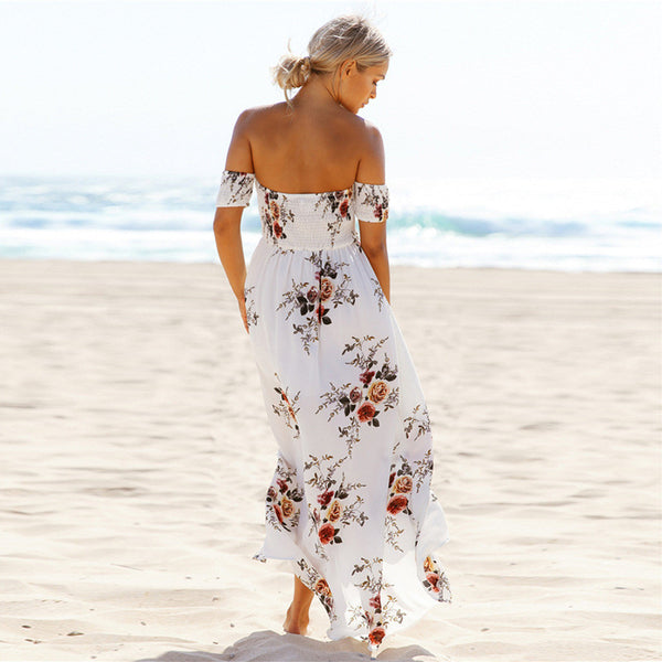 Boho Style Off Shoulder Long Dress