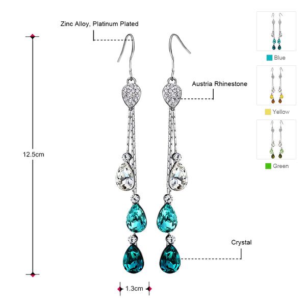 Blue Ocean Drop Crystal Earrings