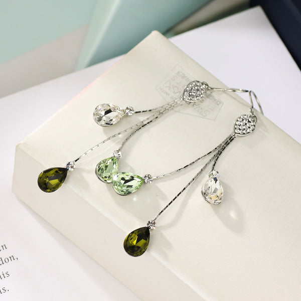 Blue Ocean Drop Crystal Earrings