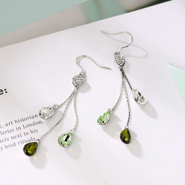Blue Ocean Drop Crystal Earrings
