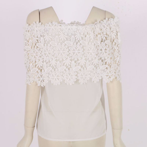 Lace Off-shoulder Casual Chiffon Top
