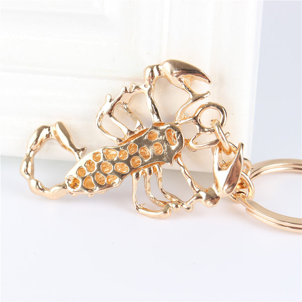 Blue Scorpion Crystal Keychain